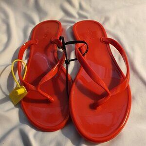 OMGARD Womens Bright Red Thong Flip Flop Sandals with Skinny Straps Sz 6.5